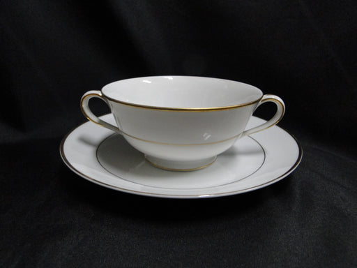 Noritake White w/ Gold Trim: Cream Soup Bowl & Saucer Set