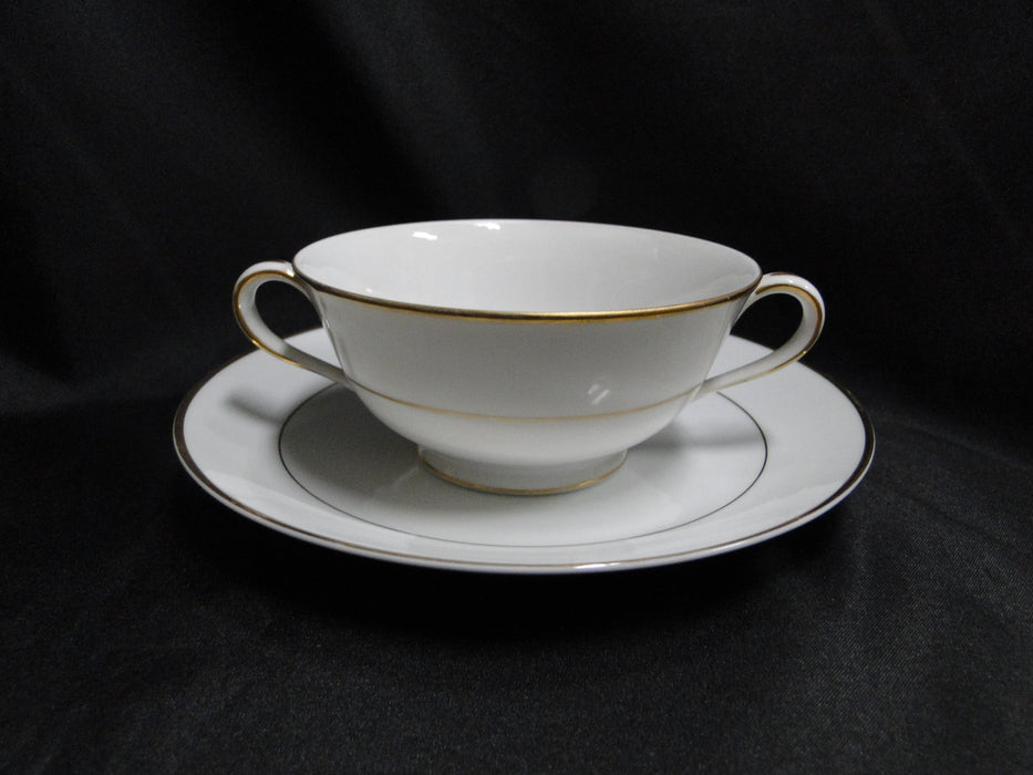 Noritake White w/ Gold Trim: Cream Soup Bowl & Saucer Set