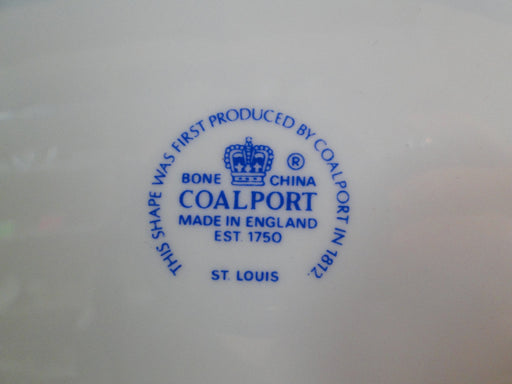 Coalport St Louis, White w/ Blue, Rust, Gold: Oval Serving Bowl, 9 3/8"