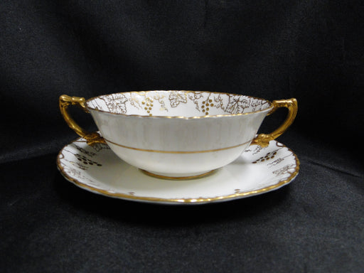 Royal Crown Derby Vine, Florals: Cream Soup & Saucer Set (s), Lt Discoloration