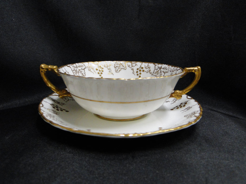 Royal Crown Derby Vine, Florals: Cream Soup & Saucer Set (s), Lt Discoloration