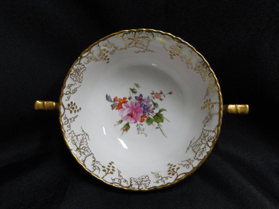 Royal Crown Derby Vine, Florals: Cream Soup & Saucer Set (s), Lt Discoloration