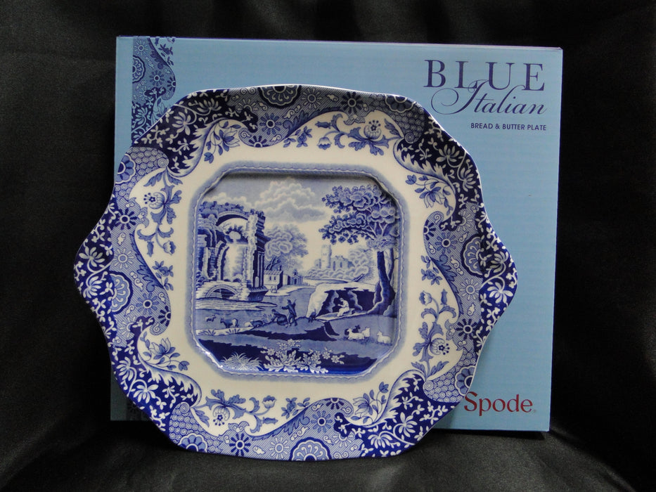 Spode Italian, Blue Scene: NEW Square Cake Plate / Bread Tray (s), 11 1/4”, Box