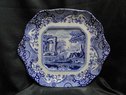 Spode Italian, Blue Scene: NEW Square Cake Plate / Bread Tray (s), 11 1/4”, Box