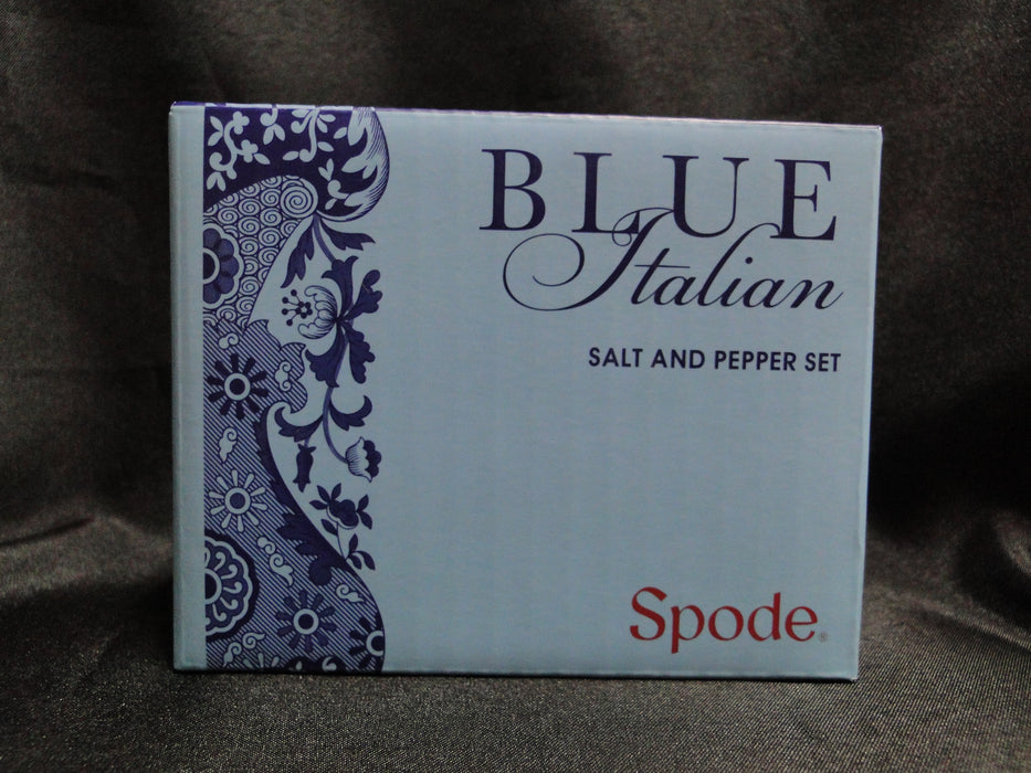 Spode Italian, Blue Scene: NEW Salt & Pepper Shaker Set (s), 3”, Box