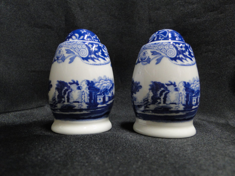 Spode Italian, Blue Scene: NEW Salt & Pepper Shaker Set (s), 3”, Box