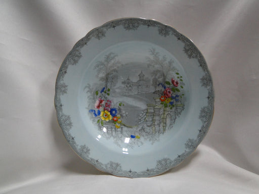 Aynsley Queen's Garden, Light Blue: Rim Soup Bowl, 8" x 1 5/8", Crazing