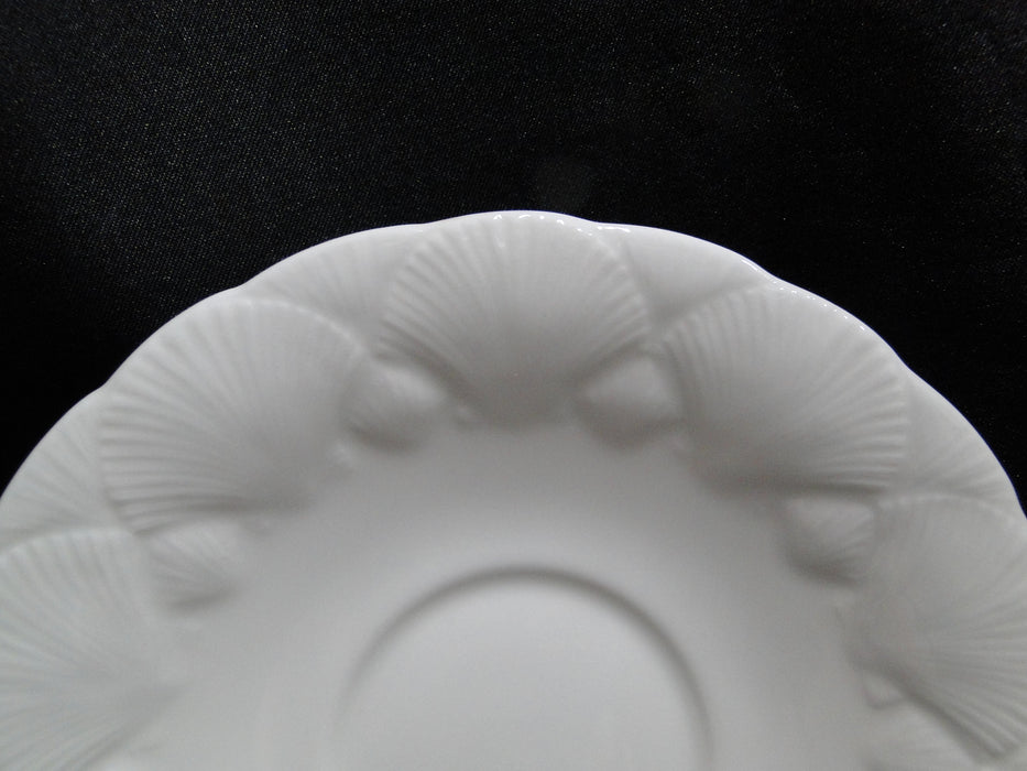 Coalport Oceanside, All White, Embossed Seashells: Cup & Saucer Set (s), 2 1/4"