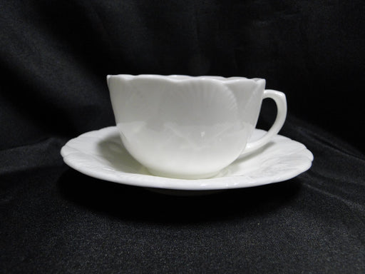Coalport Oceanside, All White, Embossed Seashells: Cup & Saucer Set (s), 2 1/4"