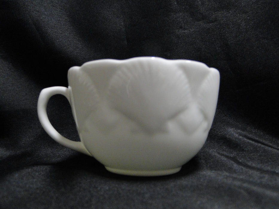 Coalport Oceanside, All White, Embossed Seashells: Cup & Saucer Set (s), 2 1/4"