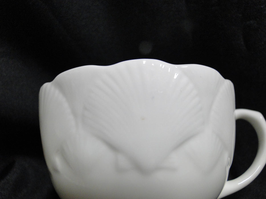 Coalport Oceanside, All White, Embossed Seashells: Cup & Saucer Set (s), 2 1/4"
