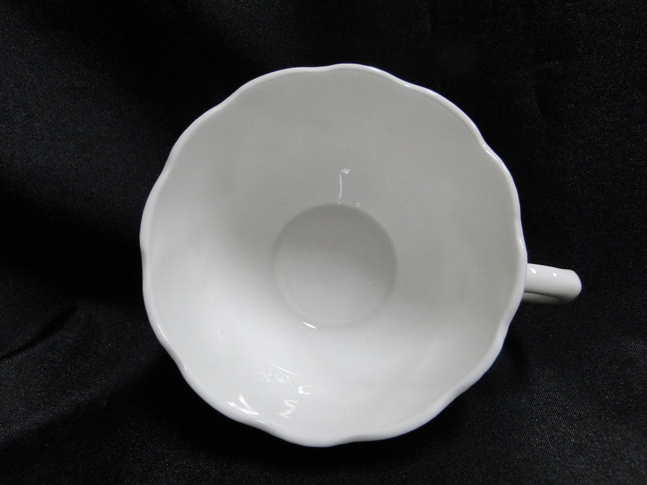 Coalport Oceanside, All White, Embossed Seashells: Cup & Saucer Set (s), 2 1/4"