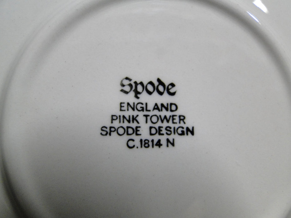 Spode Pink Tower, Pink Floral w/ Scene: Demitasse Cup & Saucer Set