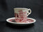 Spode Pink Tower, Pink Floral w/ Scene: Demitasse Cup & Saucer Set