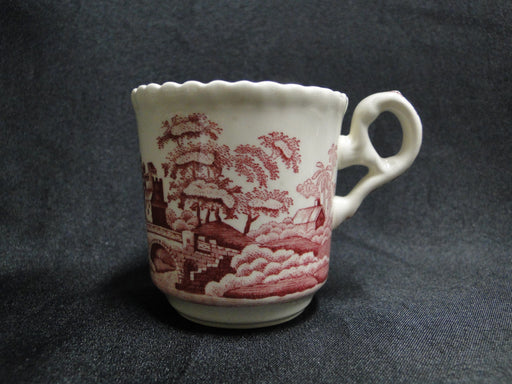 Spode Pink Tower, Pink Floral w/ Scene: Demitasse Cup & Saucer Set