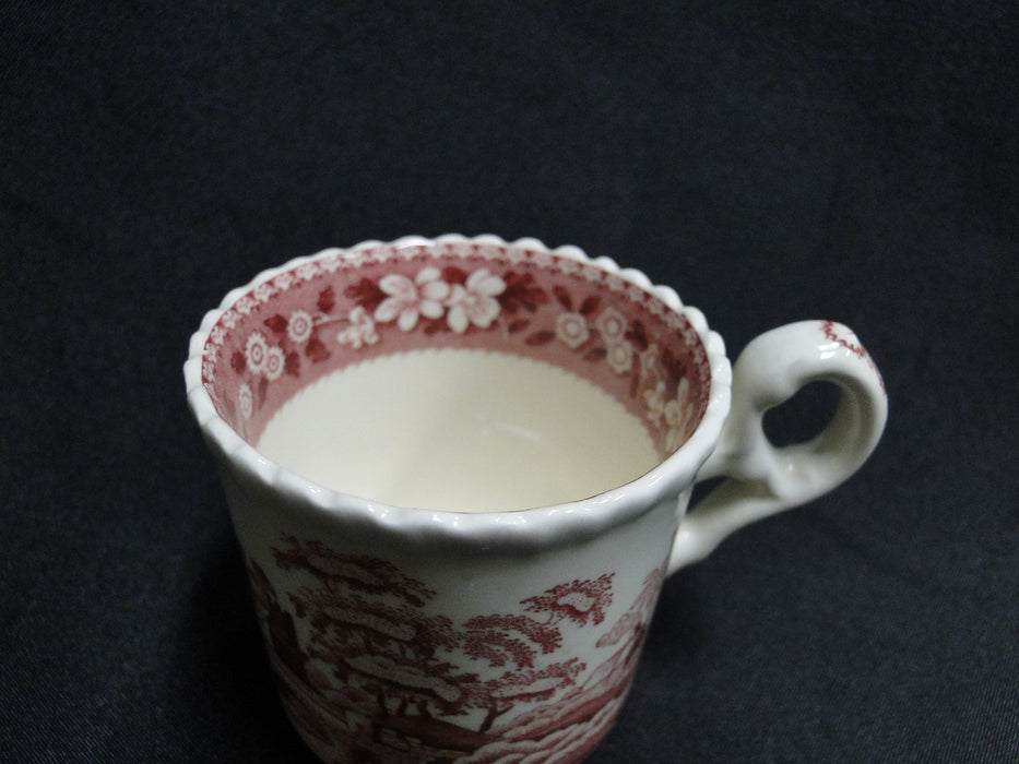 Spode Pink Tower, Pink Floral w/ Scene: Demitasse Cup & Saucer Set