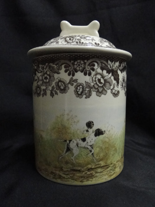 Spode Woodland Hunting Dogs: NEW Dog Treat Canister, 7 1/2" x 4 3/4", Box