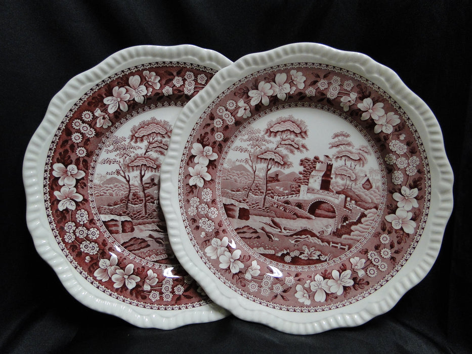 Spode Pink Tower, Pink Floral w/ Scene: Dinner Plate (s), 10 3/4"