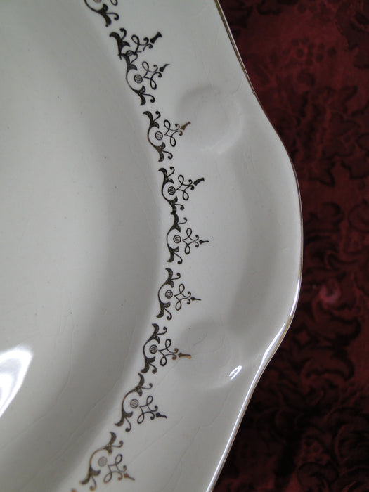 Taylor Smith Taylor: Floral Bouquet, Gold Filigree: Oval Platter, 13 1/4"