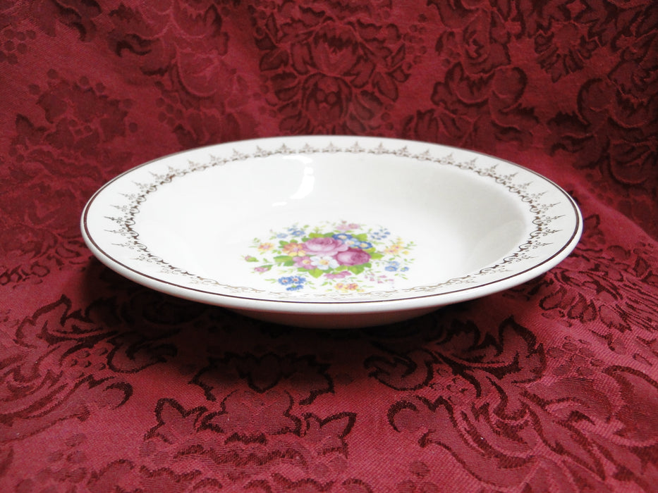 Taylor Smith Taylor: Floral Bouquet, Gold Filigree: Rim Soup Bowl (s), 7 3/4"