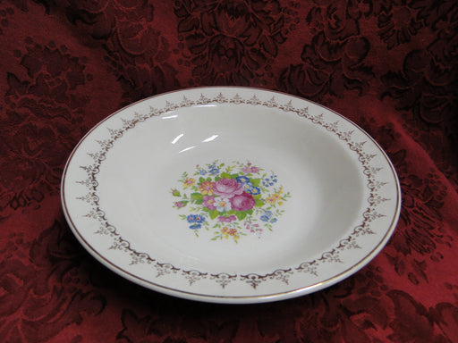 Taylor Smith Taylor: Floral Bouquet, Gold Filigree: Rim Soup Bowl (s), 7 3/4"