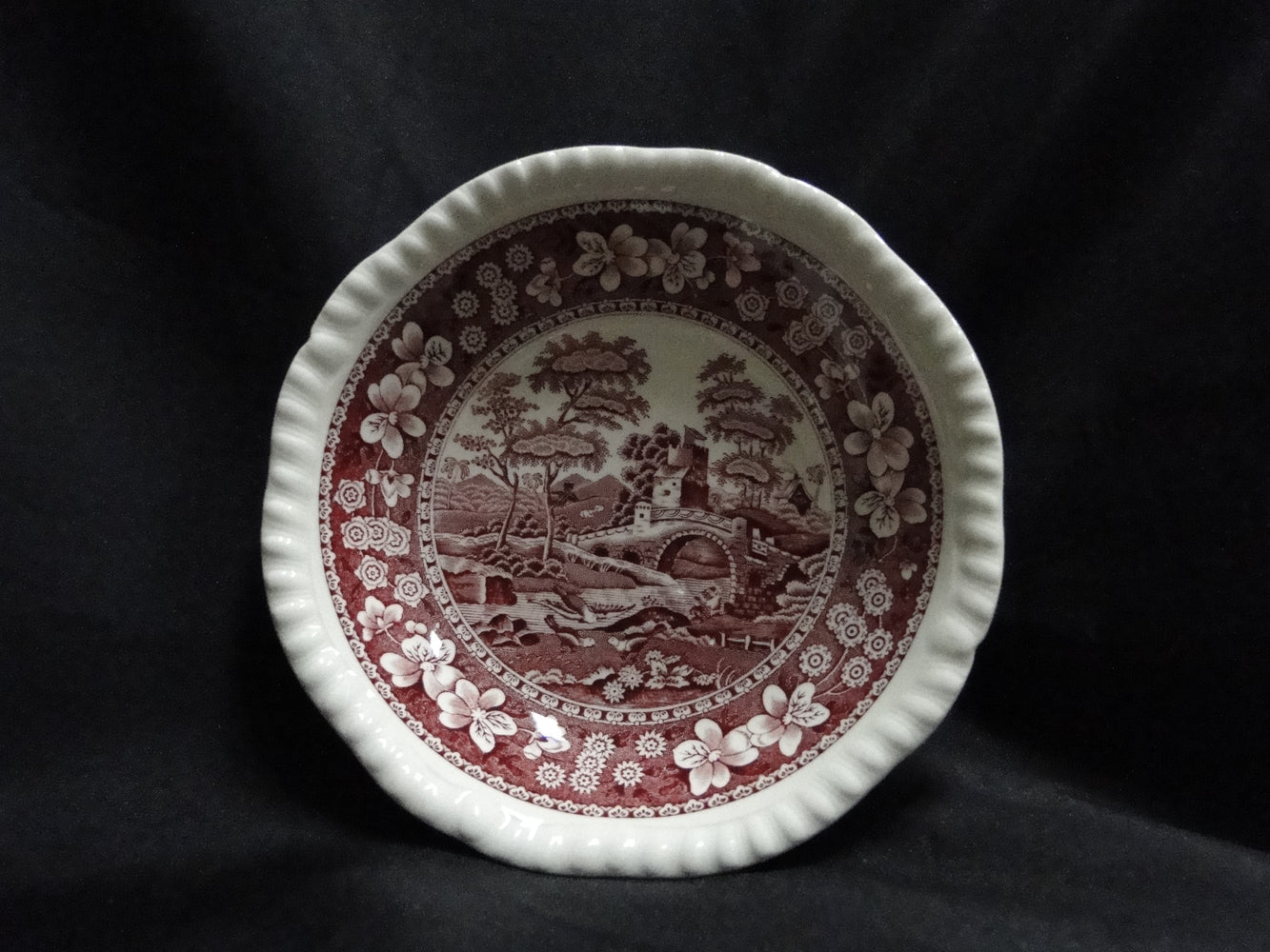 Spode Pink Tower, Pink Floral w/ Scene: Cereal Bowl (s),  6 3/8"