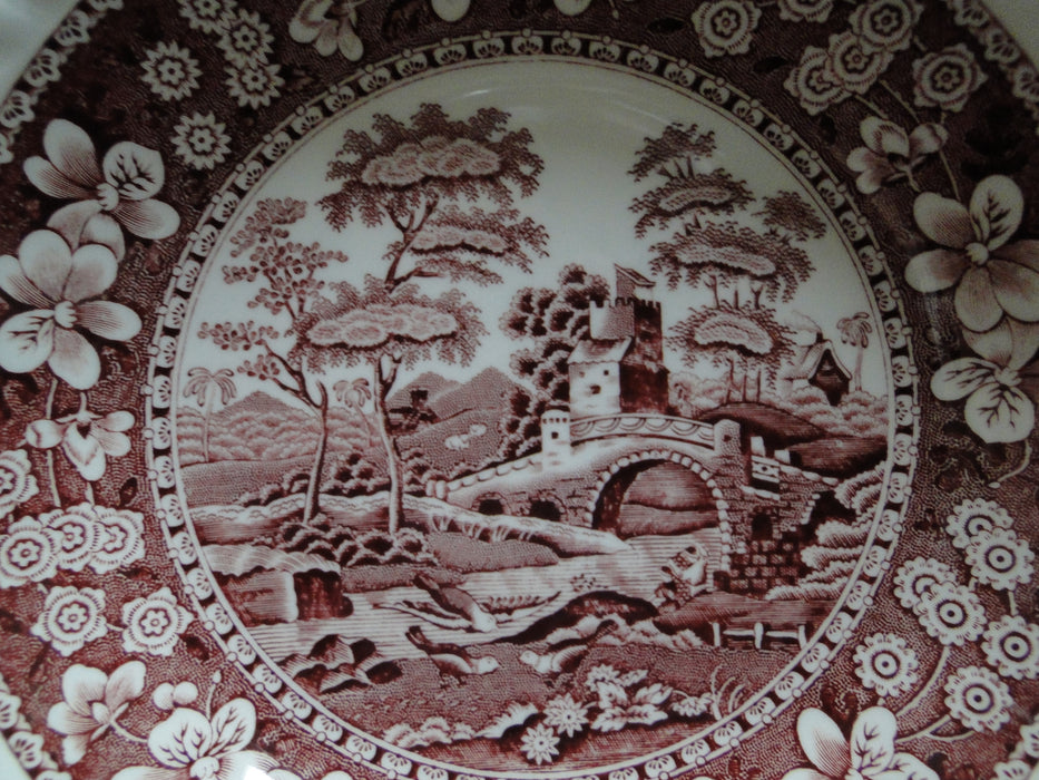 Spode Pink Tower, Pink Floral w/ Scene: Cereal Bowl (s),  6 3/8"