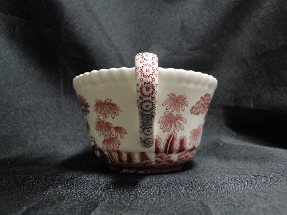 Spode Pink Tower, Pink Floral w/ Scene: Cup & Saucer Set, Crazing