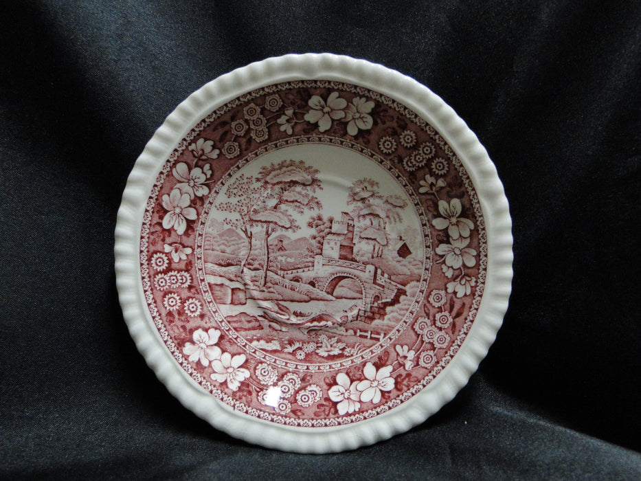 Spode Pink Tower, Pink Floral w/ Scene: Cup & Saucer Set, Crazing