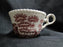 Spode Pink Tower, Pink Floral w/ Scene: Cup & Saucer Set, Crazing