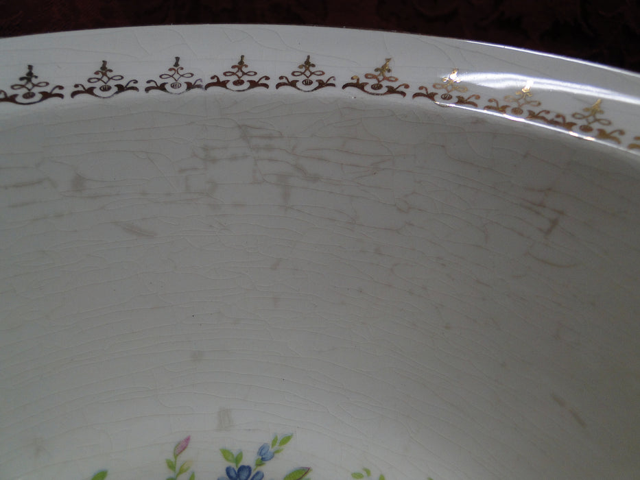 Taylor Smith Taylor: Floral Bouquet, Gold Filigree: Round Serving Bowl, 9"