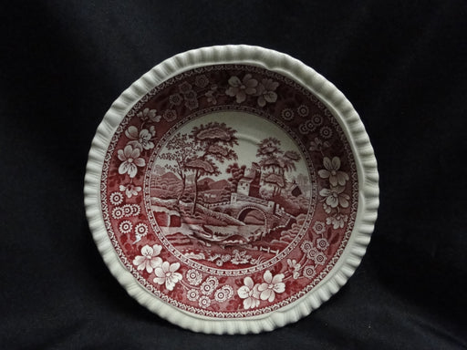 Spode Pink Tower, Pink Floral w/ Scene: 5 7/8" Saucer Only, Discolor
