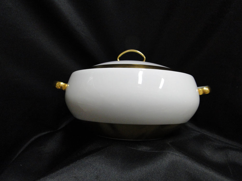 Raynaud Ceralene Anneau d'Or, Thick Gold Band: Serving Bowl & Lid, 10"