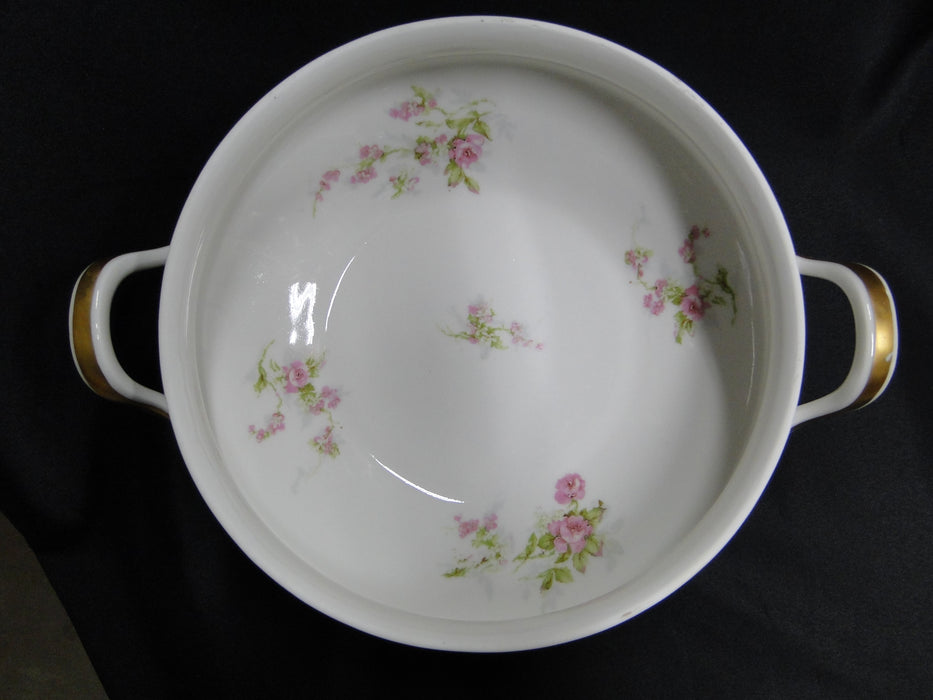 Haviland (Limoges) Schleiger 324B, Smooth, Pink Roses: Round Tureen & Lid