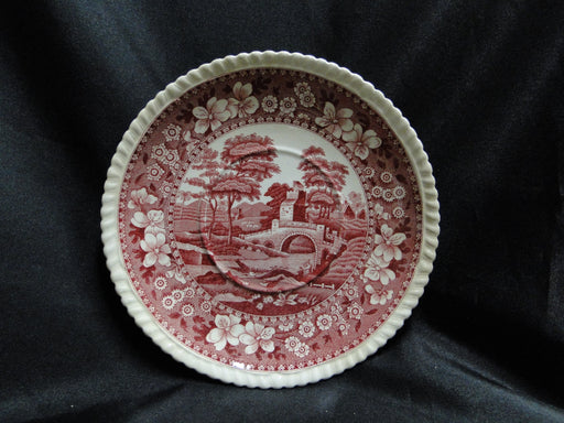 Copeland Spode's Tower Pink, Flowers & Scene: 7.25" Cream Soup Saucer As Is