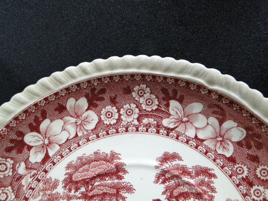 Copeland Spode's Tower Pink, Flowers & Scene: 7.25" Cream Soup Saucer As Is