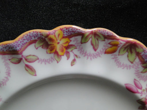 Spode Irene, Pink & Yellow Flowers, Scalloped: Bread Plate (s), 6 1/4"