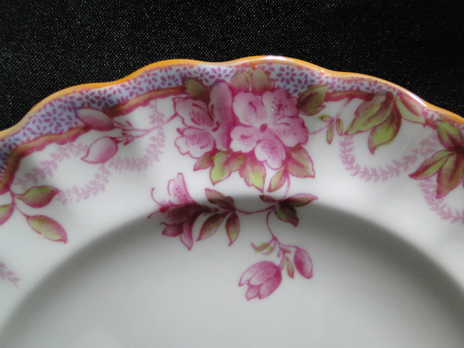 Spode Irene Pink Yellow Flowers Scalloped Bread Plate s 6