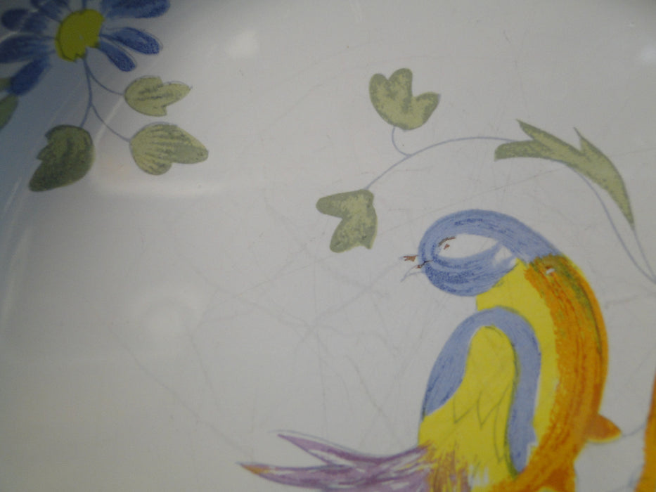 Longchamp Perouges, Light Blue w/ Bird & Flowers: Salad Plate, 7 1/2", Crazing