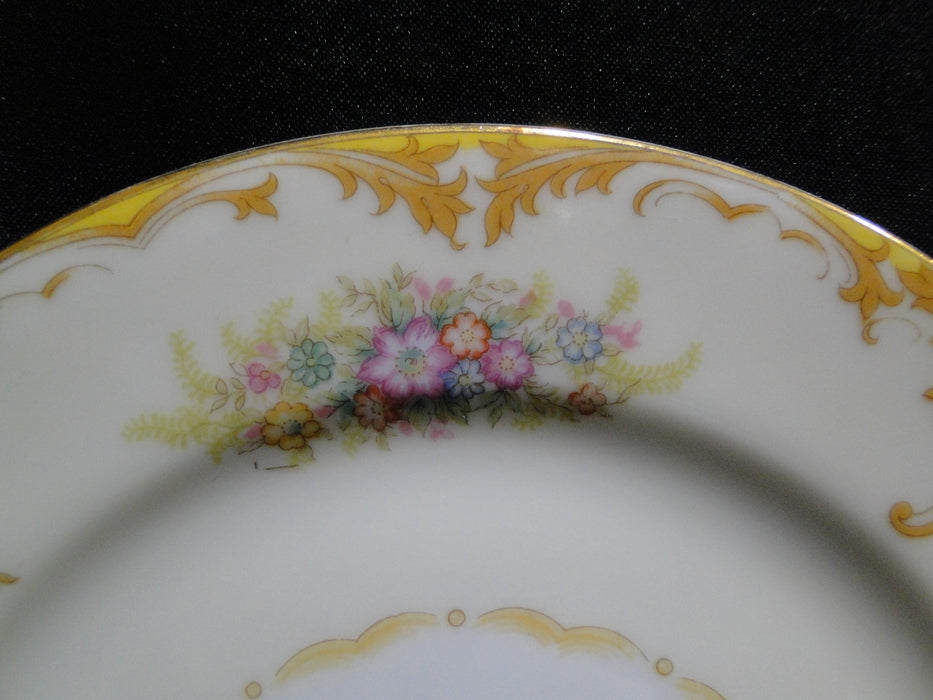 Noritake Yellow Edge, Tan Scrolls, Gold & Color Florals: Bread Plate (s) 6 3/8"