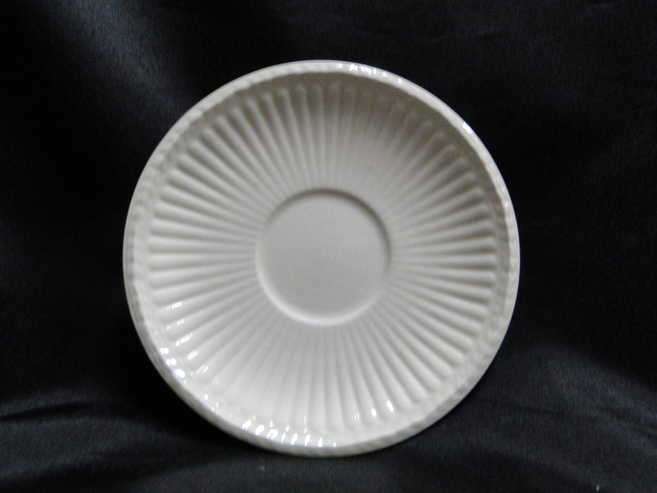 Wedgwood Edme, Ribbed Rim, Off White: 5 1/8" Demitasse Saucer (s), Crazing