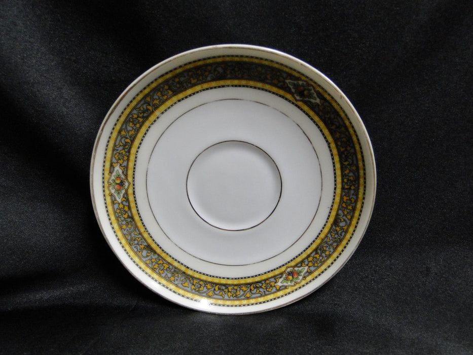 Royal Schwarzburg Docelie, Fruit, Yellow & Blue Bands: Cup & Saucer Set (s), 2"