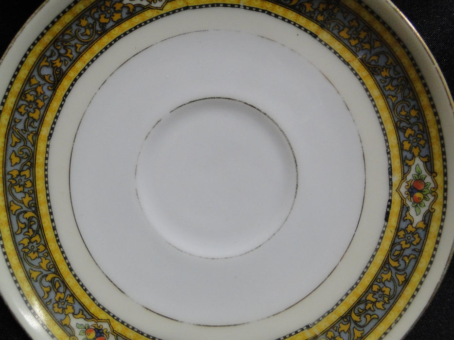 Royal Schwarzburg Docelie, Fruit, Yellow & Blue Bands: Cup & Saucer Set (s), 2"