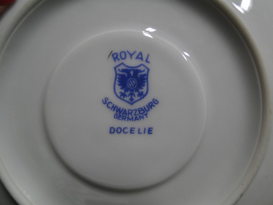 Royal Schwarzburg Docelie, Fruit, Yellow & Blue Bands: Cup & Saucer Set (s), 2"