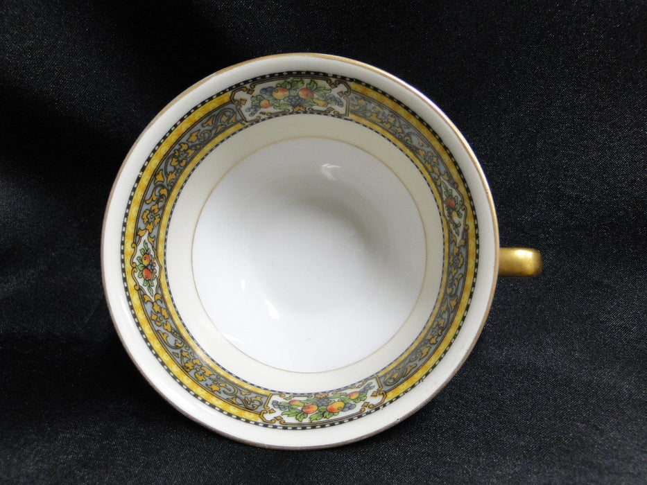 Royal Schwarzburg Docelie, Fruit, Yellow & Blue Bands: Cup & Saucer Set (s), 2"