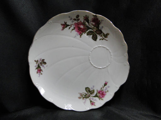 Moss Rose on White, Gold Trim: Snack Plate (s) Only, 8 1/8", No Cup