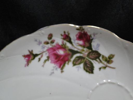 Moss Rose on White, Gold Trim: Snack Plate (s) Only, 8 1/8", No Cup