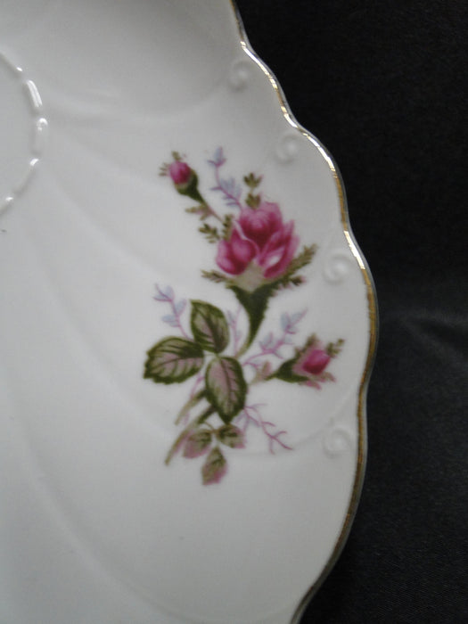 Moss Rose on White, Gold Trim: Snack Plate (s) Only, 8 1/8", No Cup
