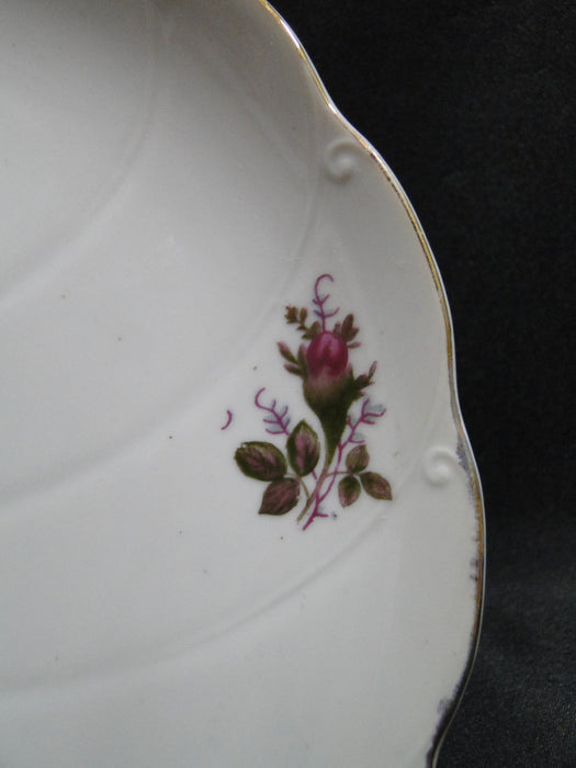 Moss Rose on White, Gold Trim: Snack Plate (s) Only, 8 1/8", No Cup