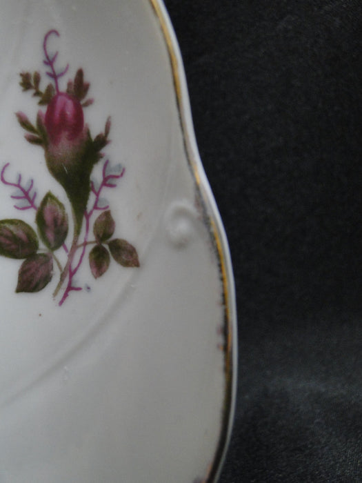 Moss Rose on White, Gold Trim: Snack Plate (s) Only, 8 1/8", No Cup